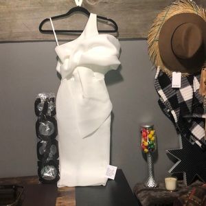 NWT ASOS bright white cold shoulder tank dress